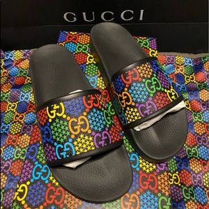 Authentic women’s Gucci psychedelic slides